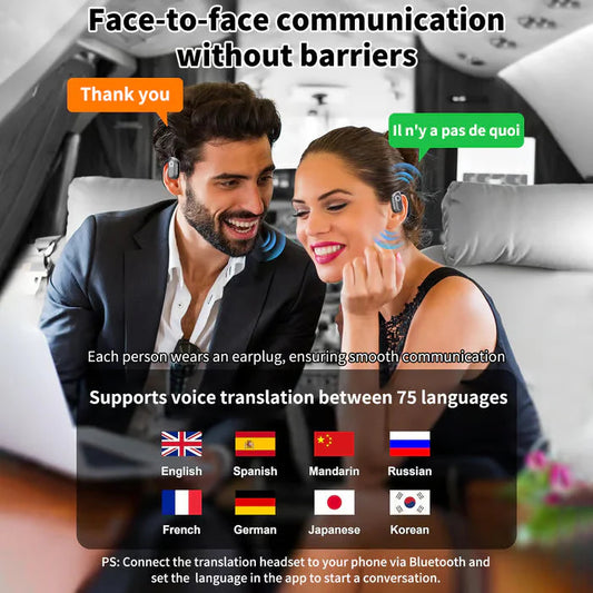 Bežične OWS Bluetooth 5.4 slušalice s AI prevođenjem (odgovaraju iOS i Android)