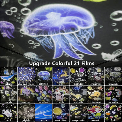 Dječji noćni projektor s 15 filmova i punjenjem putem tipa C