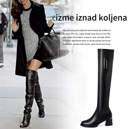 👢✨Modne čizme preko koljena za jesen/zimu – protuklizne, otporne na habanje i svestrane crne čizme za žene!