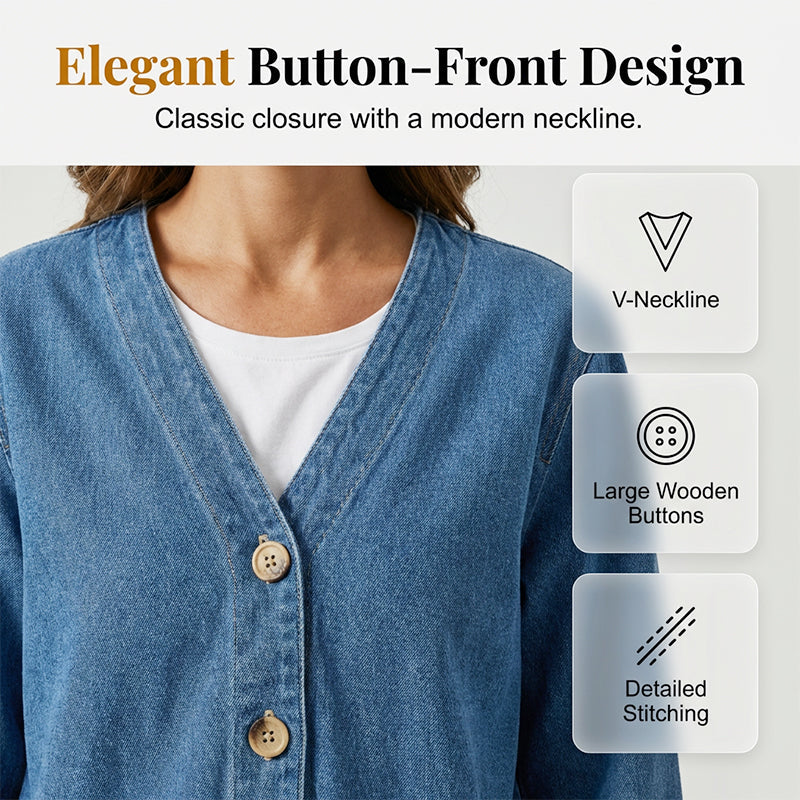 🧥Novo 50% popusta! 🍊Klasična traper jakna na kopčanje za žene