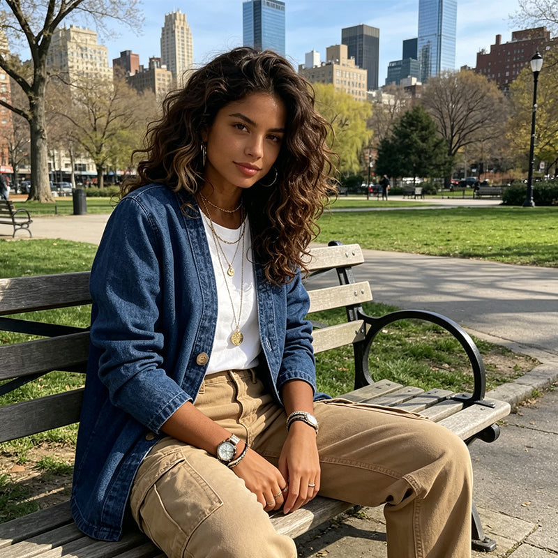 🧥Novo 50% popusta! 🍊Klasična traper jakna na kopčanje za žene