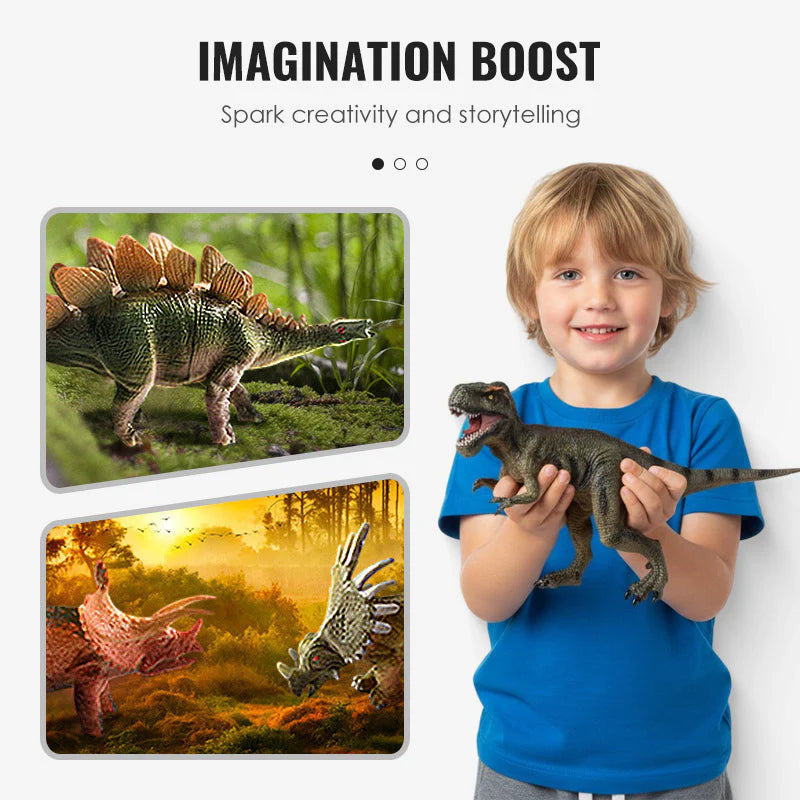 🦖 Szórakoztató és oktató célú dinoszaurusz játékok – élethű állatmodellek – Tyrannosaurus rex és Triceratops puha gumi szett