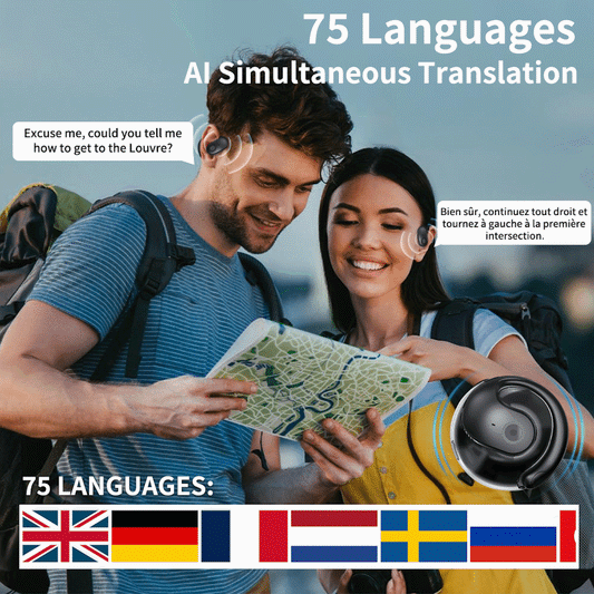 Bežične OWS Bluetooth 5.4 slušalice s AI prevođenjem (odgovaraju iOS i Android)