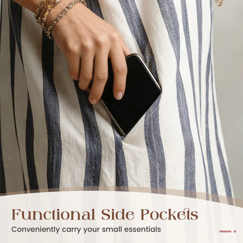 👗 50% POPUSTA! 🌞 Haljina-košulja s dugim rukavima u prugama – oversize kroj, vertikalne pruge, čisti pamuk i praktični bočni džepovi ✨