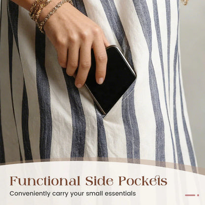 👗 50% POPUSTA! 🌞 Haljina-košulja s dugim rukavima u prugama – oversize kroj, vertikalne pruge, čisti pamuk i praktični bočni džepovi ✨