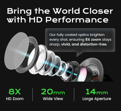 1🔭Kompaktan, džepni astronomski teleskop koji se može pričvrstiti na pametni telefon