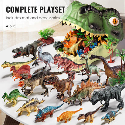 🦖 Szórakoztató és oktató célú dinoszaurusz játékok – élethű állatmodellek – Tyrannosaurus rex és Triceratops puha gumi szett